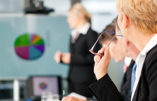 Business - Präsentation in einem Team