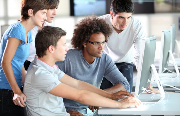 Group of young people in training course