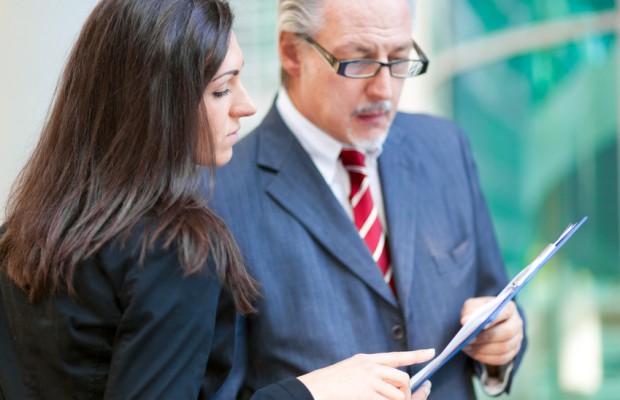 Businesspeople talking outdoor