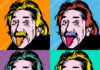 Portrait of Albert Einstein, physicist, chemist and mathematician in retro